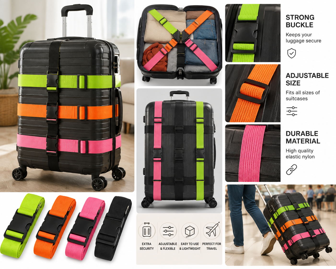 Pack of Luggage Straps