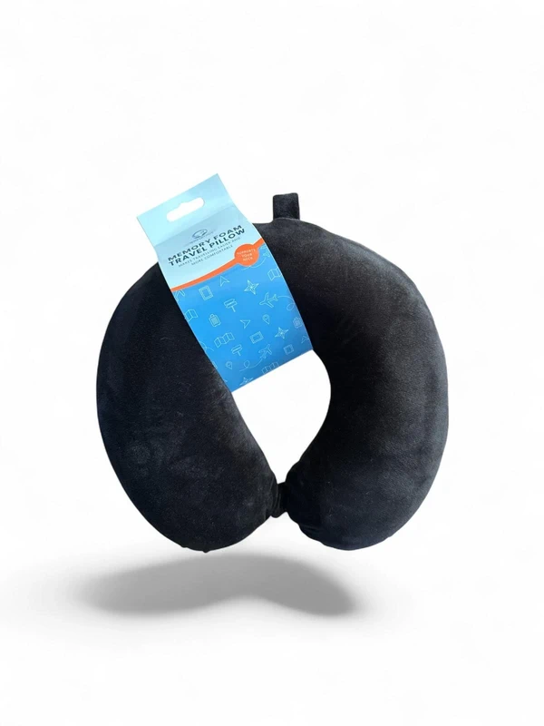 Memory Foam Travel Pillow – Black