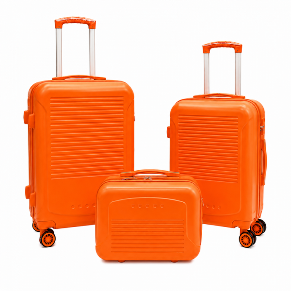 SET OF 3 Orange Premium Hard Shell Suitcases — view 2