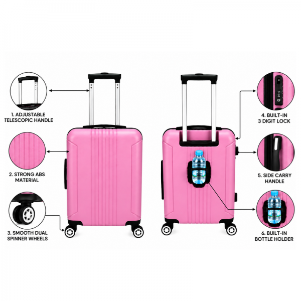 Pink EasyJet Cabin Travel Suitcase — view 2