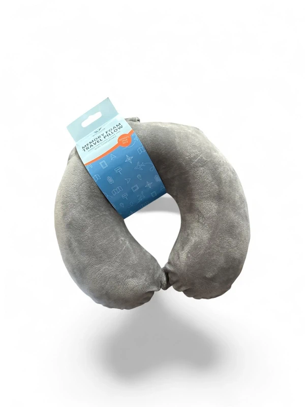 Memory Foam Travel Pillow – Grey