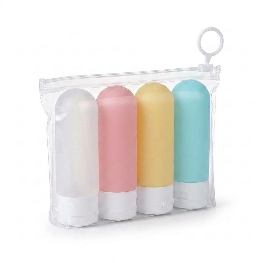 Set of 4 travel-sized bottles