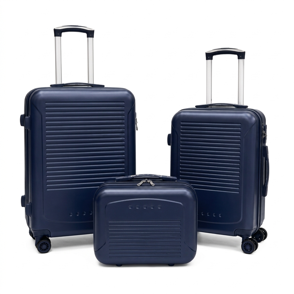 SET OF 3 Navy Premium Hard Shell Suitcases