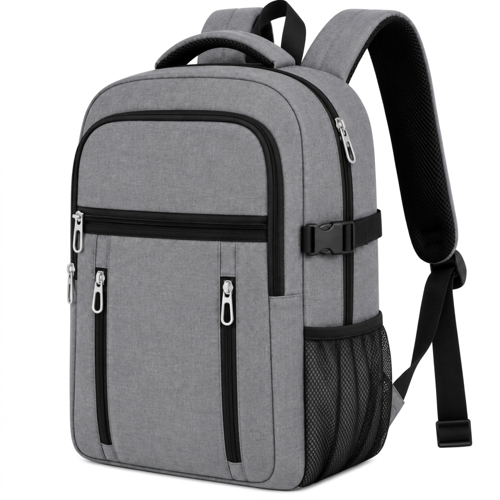 Cabin Backpack 45×29×13 Mesh Pocket — Grey