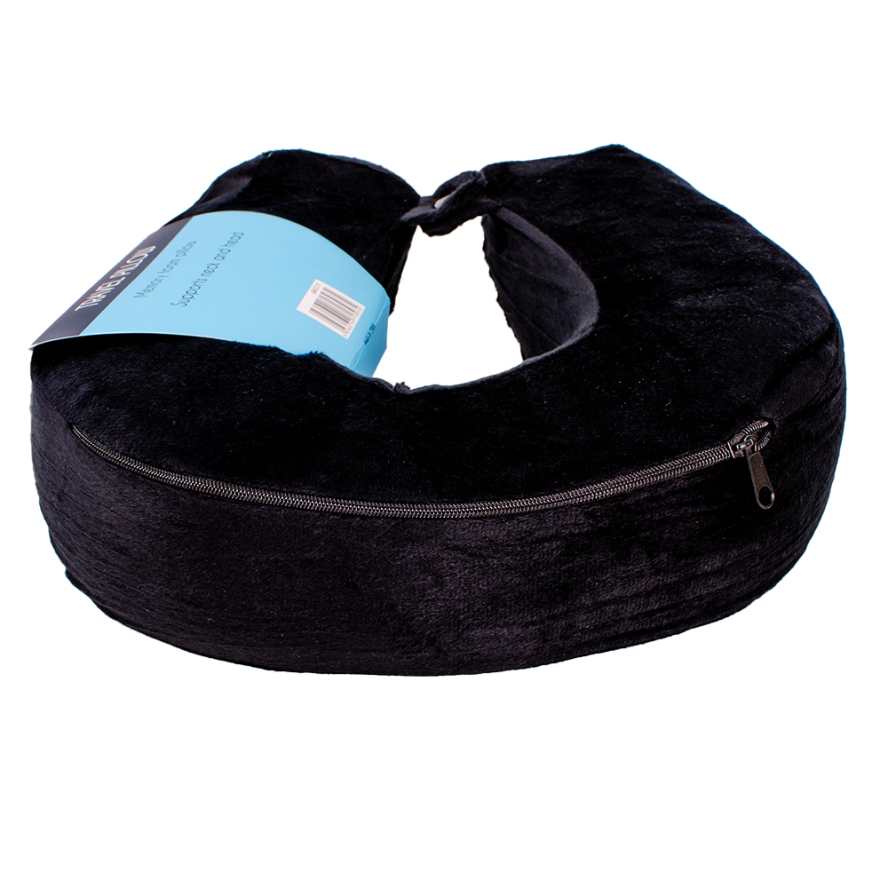 Memory Foam Travel Pillow 30×30×9 — Black — view 3