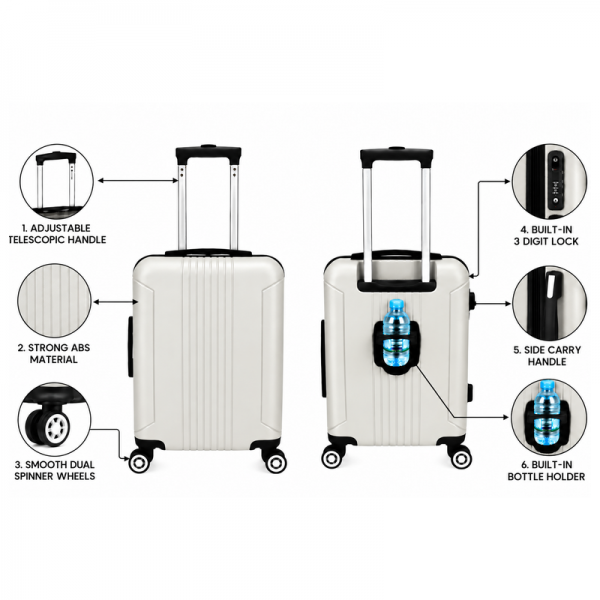 White EasyJet Cabin Travel Suitcase — view 2